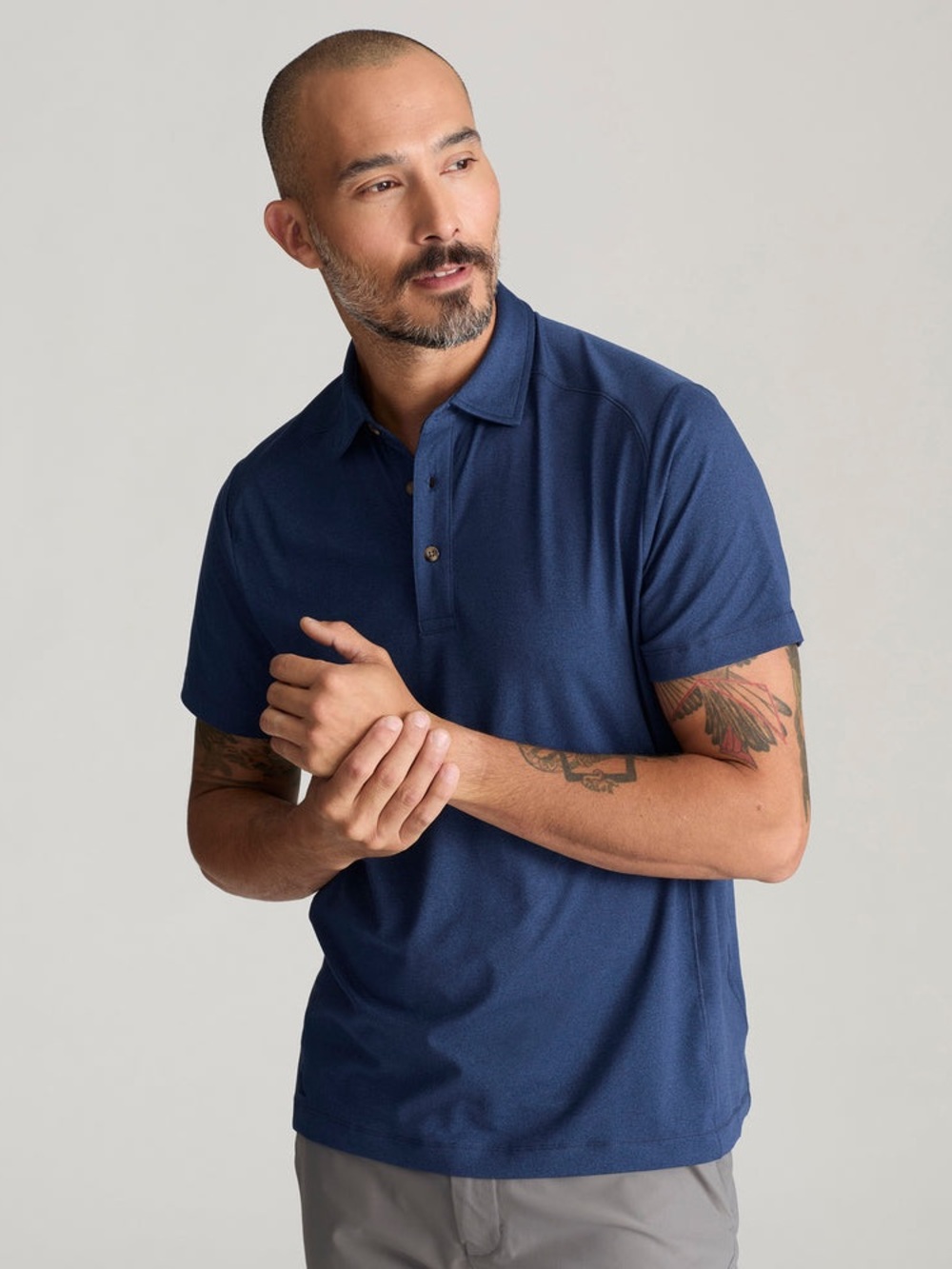 UNTUCKit Men's Navy Short-Sleeve Polo